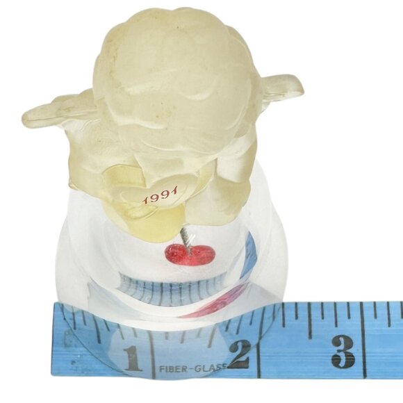 Avon 1991 Collectible Bell Frosted Angel Figurine With Red Heart Clapper 5" Tall - Picture 5 of 8